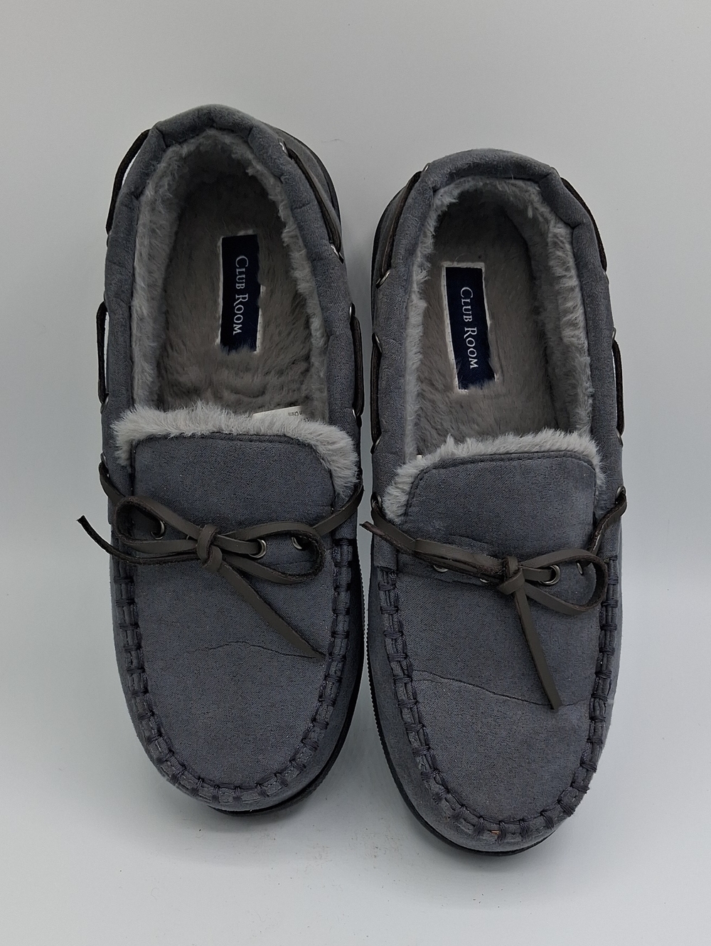 Mens Suede Moccasin Slippers with Plush Lining